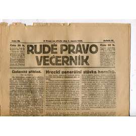 Rudé právo - večerník, ročník III., číslo 26. (1.2.1922). 1. republika, noviny