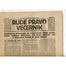 Rudé právo - večerník, ročník III., číslo 29. (4.2.1922). 1. republika, noviny