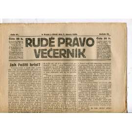 Rudé právo - večerník, ročník III., číslo 31. (7.2.1922). 1. republika, noviny