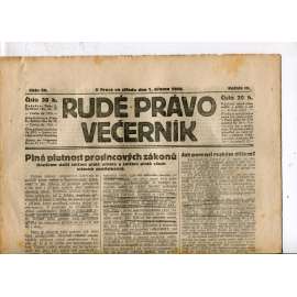 Rudé právo - večerník, ročník III., číslo 50. (1.3.1922). 1. republika, noviny