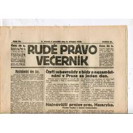 Rudé právo - večerník, ročník III., číslo 54. (6.3.1922). 1. republika, noviny