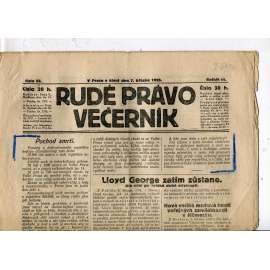 Rudé právo - večerník, ročník III., číslo 55. (7.3.1922). 1. republika, noviny