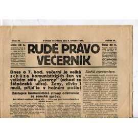 Rudé právo - večerník, ročník III., číslo 56. (8.3.1922). 1. republika, noviny