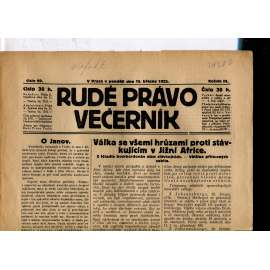 Rudé právo - večerník, ročník III., číslo 60. (13.3.1922). 1. republika, noviny