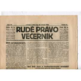 Rudé právo - večerník, ročník III., číslo 72. (28.3.1922). 1. republika, noviny