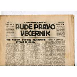 Rudé právo - večerník, ročník III., číslo 75. (31.3.1922). 1. republika, noviny