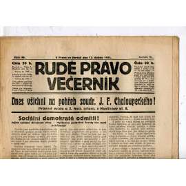 Rudé právo - večerník, ročník III., číslo 86. (13.4.1922). 1. republika, noviny