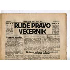 Rudé právo - večerník, ročník III., číslo 124. (1.6.1922). 1. republika, noviny