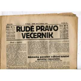 Rudé právo - večerník, ročník III., číslo 125. (2.6.1922). 1. republika, noviny