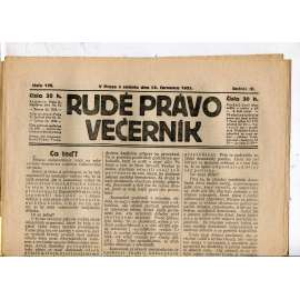 Rudé právo - večerník, ročník III., číslo 158. (15.7.1922). 1. republika, noviny