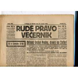 Rudé právo - večerník, ročník III., číslo 185. (17.8.1922). 1. republika, noviny