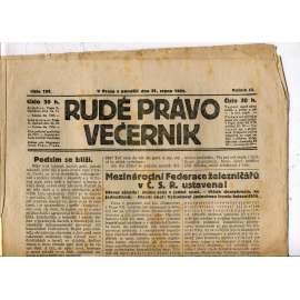 Rudé právo - večerník, ročník III., číslo 188. (21.8.1922). 1. republika, noviny