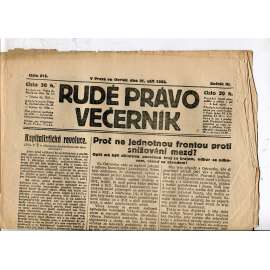 Rudé právo - večerník, ročník III., číslo 215. (21.9.1922). 1. republika, noviny