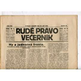 Rudé právo - večerník, ročník III., číslo 218. (25.9.1922). 1. republika, noviny