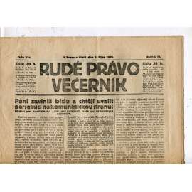 Rudé právo - večerník, ročník III., číslo 224. (3.10.1922). 1. republika, noviny