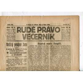 Rudé právo - večerník, ročník III., číslo 225. (4.10.1922). 1. republika, noviny