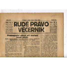Rudé právo - večerník, ročník III., číslo 227. (6.10.1922). 1. republika, noviny