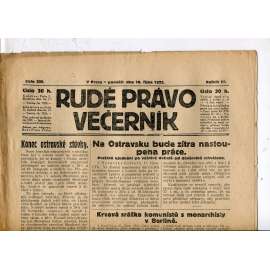 Rudé právo - večerník, ročník III., číslo 235. (16.10.1922). 1. republika, noviny
