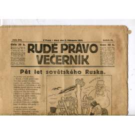 Rudé právo - večerník, ročník III., číslo 252. (7.11.1922). 1. republika, noviny