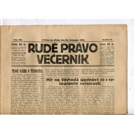 Rudé právo - večerník, ročník III., číslo 265. (22.11.1922). 1. republika, noviny