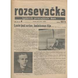 Rozsevačka, ročník X., číslo 4/1935. Týdeník pracujících žen (časopis, 1. republika, noviny)