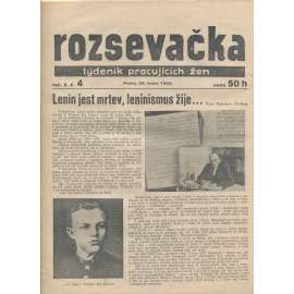Rozsevačka, ročník X., číslo 4/1935. Týdeník pracujících žen (časopis, 1. republika, noviny)
