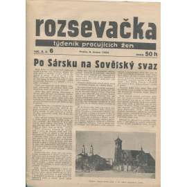 Rozsevačka, ročník X., číslo 6/1935. Týdeník pracujících žen (časopis, 1. republika, noviny)