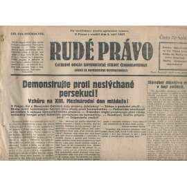 Rudé právo, ročník VIII., číslo 210. (4.9.1927). Ústřední orgán Komunistické strany Československa (1. republika, noviny)