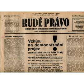 Rudé právo, ročník VIII., číslo 236. (5.10.1927). Ústřední orgán Komunistické strany Československa (1. republika, noviny)