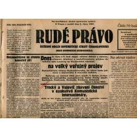 Rudé právo, ročník VIII., číslo 234. (2.10.1927). Ústřední orgán Komunistické strany Československa (1. republika, noviny)
