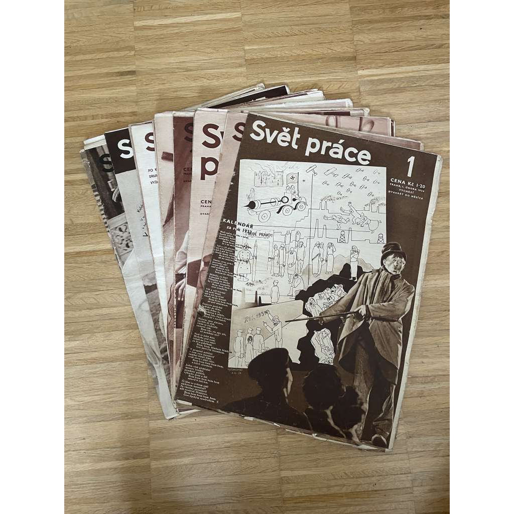 Svět práce, ročník II., čísla 1-3, 5, a 7-22/1934 (časopis, noviny) - není komplet - chybí čísla 4 a 6