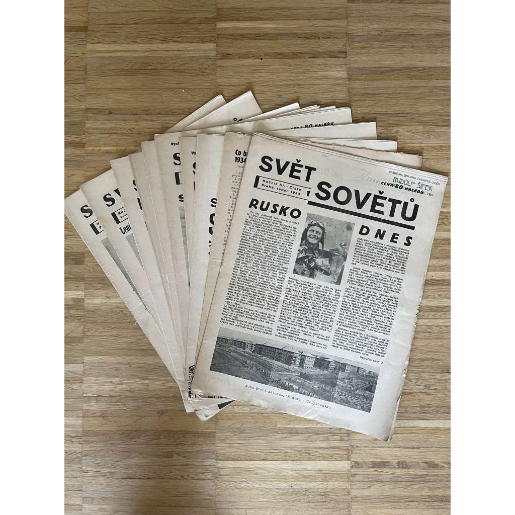 Svět sovětů, ročník III., čísla 1-4 a 6-14/1934 (časopis, noviny) - není kompletní - chybí číslo 5