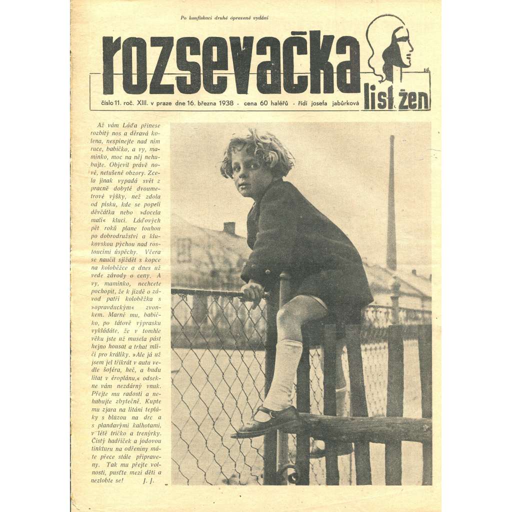 Rozsevačka, ročník XIII., číslo 11/1938 (časopis, noviny)