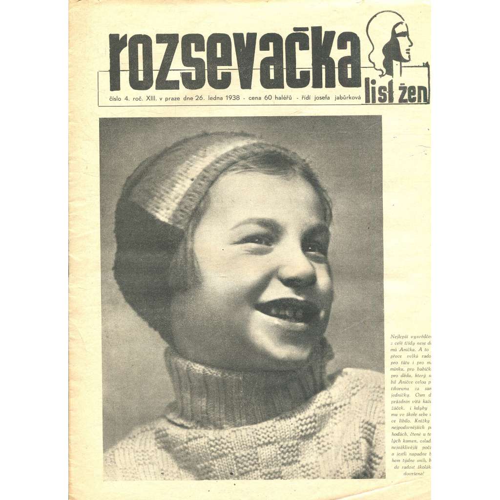 Rozsevačka, ročník XIII., číslo 4/1938 (časopis, noviny)