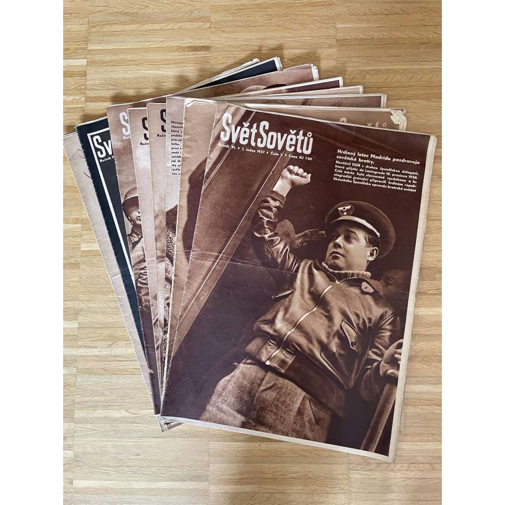 Svět sovětů, ročník VI., číslo 1-12/1937 (časopis, noviny) - komplet [úmrtí TGM, John Heartfield]