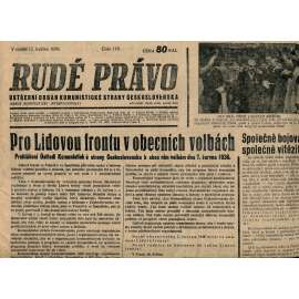 Rudé právo, číslo 116. Ústřední orgán Komunistické strany Československa (17.5.1936) - staré noviny, 1. republika