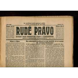 Rudé právo, ročník VII., číslo 255/1926. Ústřední orgán Komunistické strany v Československu (staré noviny, 1. republika)