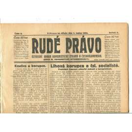 Rudé právo, ročník V., číslo 2/1924. Ústřední orgán Komunistické strany v Československu (staré noviny, 1. republika)