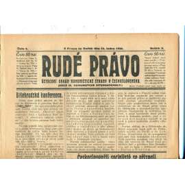 Rudé právo, ročník V., číslo 9/1924. Ústřední orgán Komunistické strany v Československu (staré noviny, 1. republika)