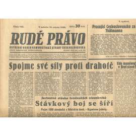 Rudé právo, číslo 185/1935 (1. republika, staré noviny) - [komunisté, komunismus]