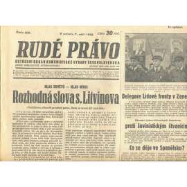 Rudé právo, číslo 209/1935 (1. republika, staré noviny) - [komunisté, komunismus]