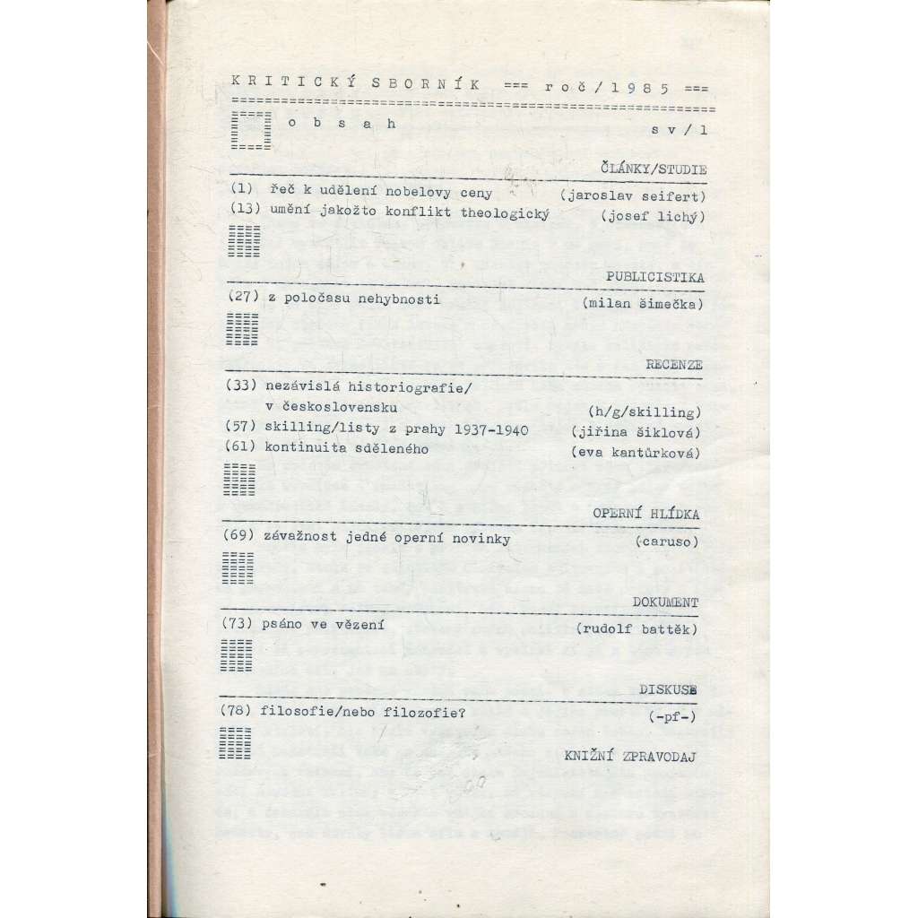 Kritický sborník 1985 (samizdat)