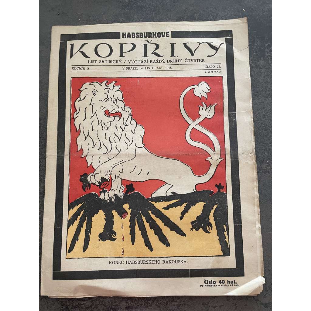 Kopřivy, ročník X, číslo 23/1918 (časopis, noviny) List satirický