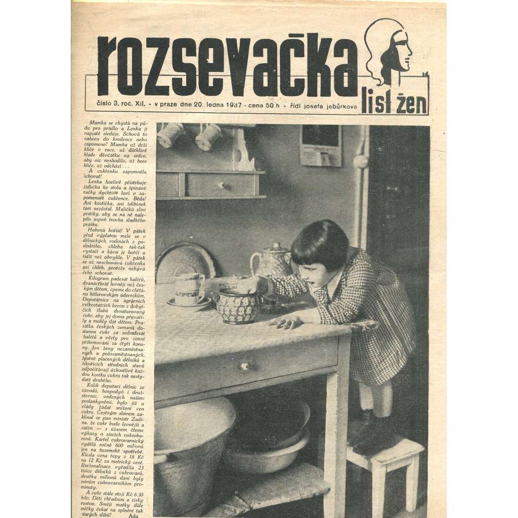 Rozsevačka, ročník XII., číslo 3/1937 (časopis, noviny)