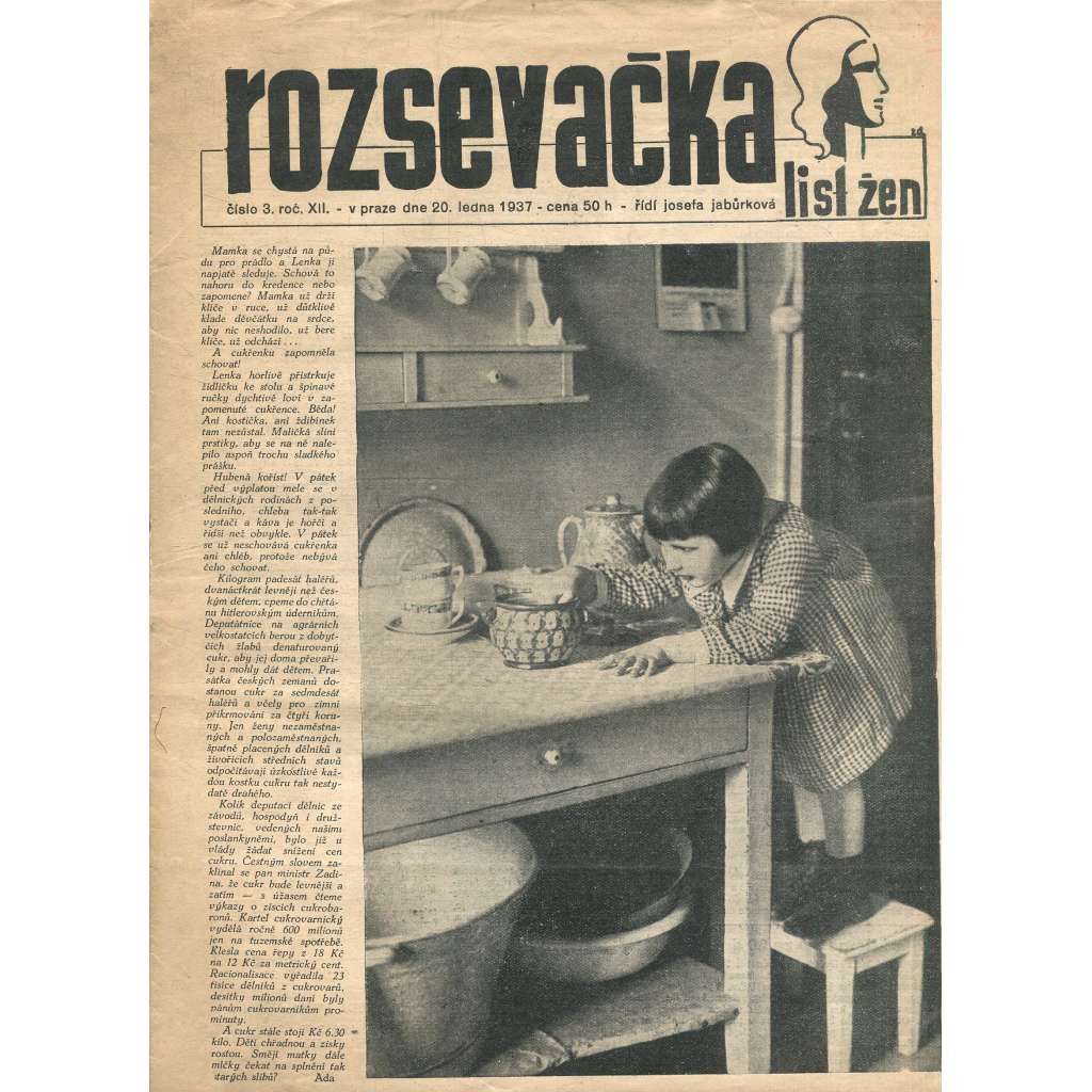 Rozsevačka, ročník XII., číslo 3/1937 (časopis, noviny)