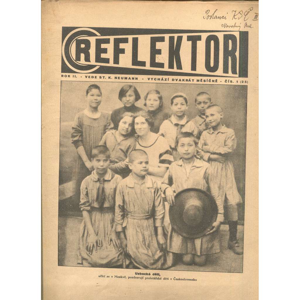 Reflektor, ročník II., číslo 1 (časopis, staré noviny, 1. republika)