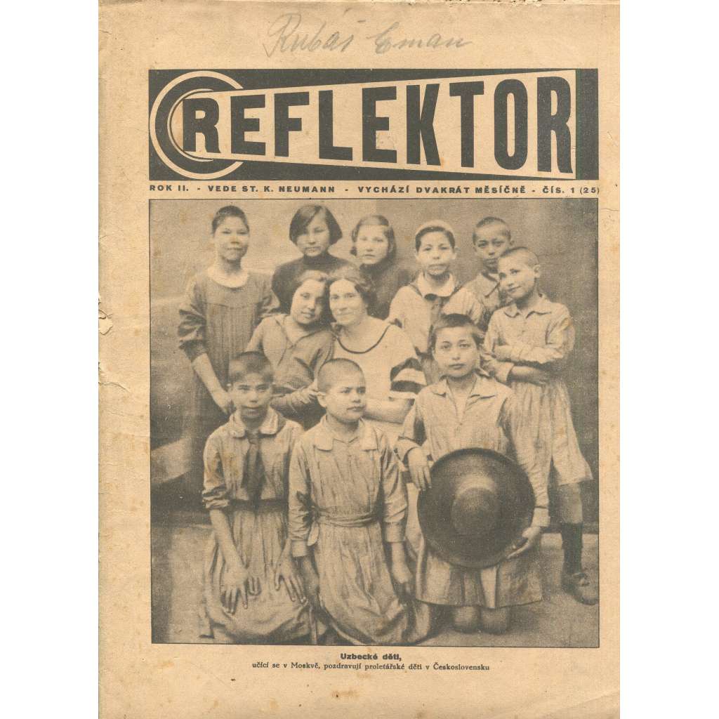 Reflektor, ročník II., číslo 1 (časopis, staré noviny, 1. republika)