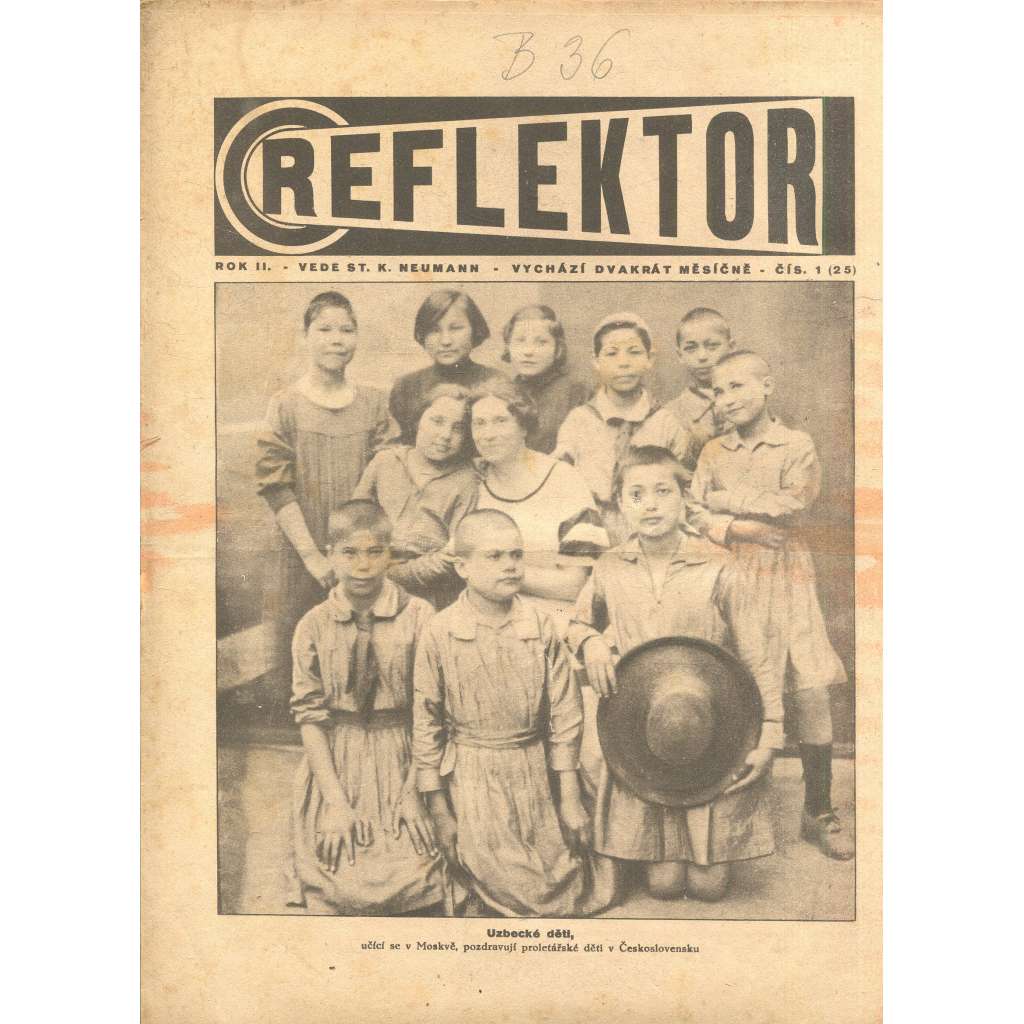 Reflektor, ročník II., číslo 1 (časopis, staré noviny, 1. republika)