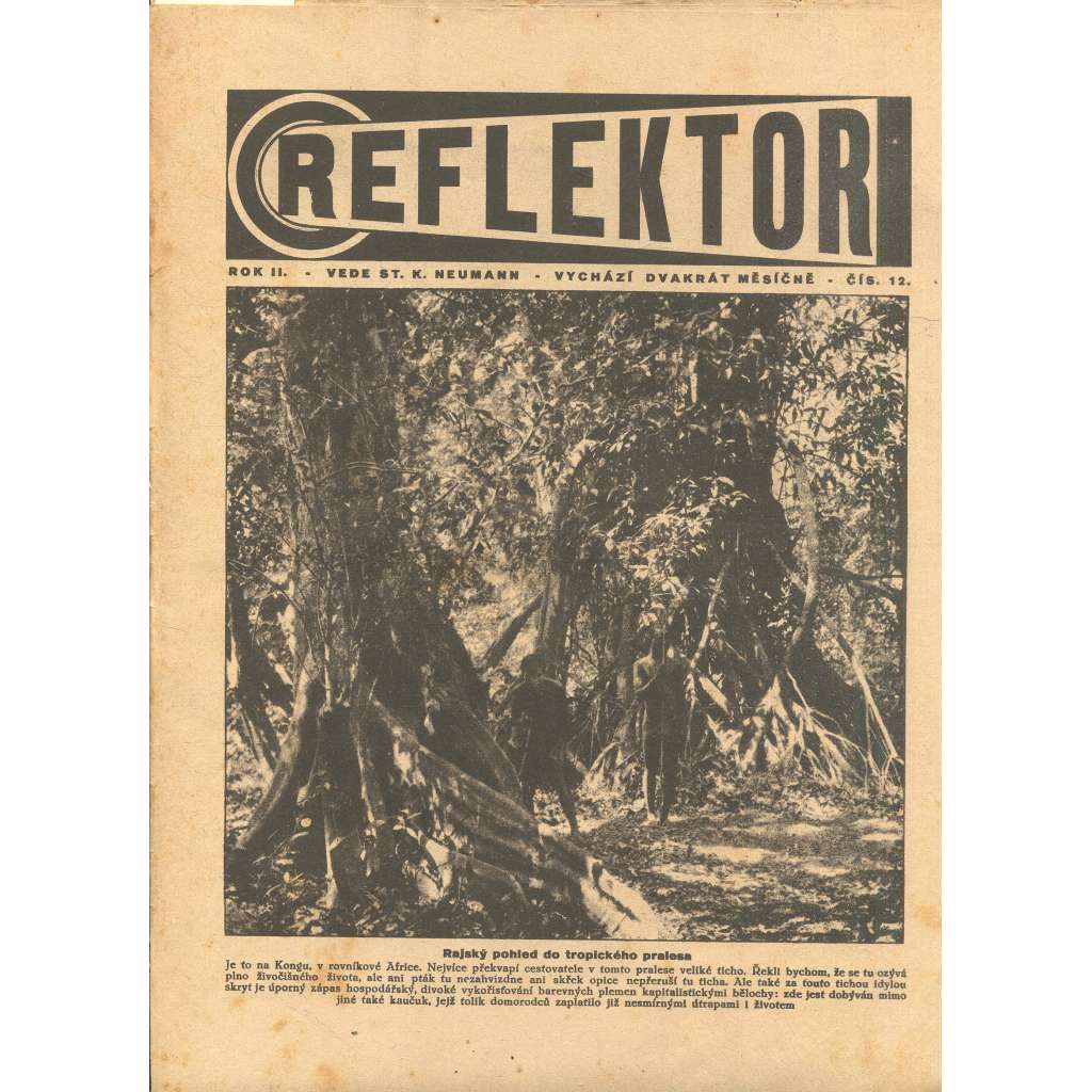 Reflektor, ročník II., číslo 12 (časopis, staré noviny, 1. republika)