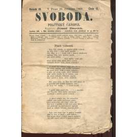 Svoboda, ročník III., číslo 13/1869. Politický časopis (noviny)